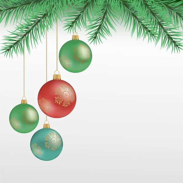 Noel ağacı dalı ve topları.