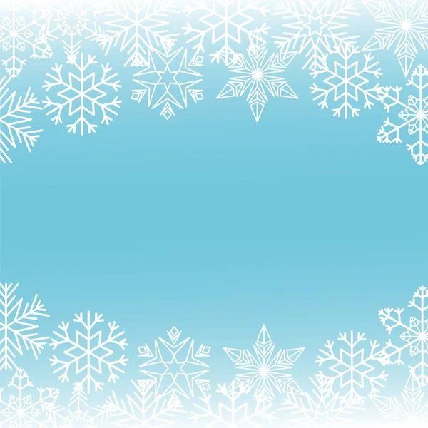 Copos Nieve Sobre Fondo Azul Ilustración Vectorial — Vector de stock