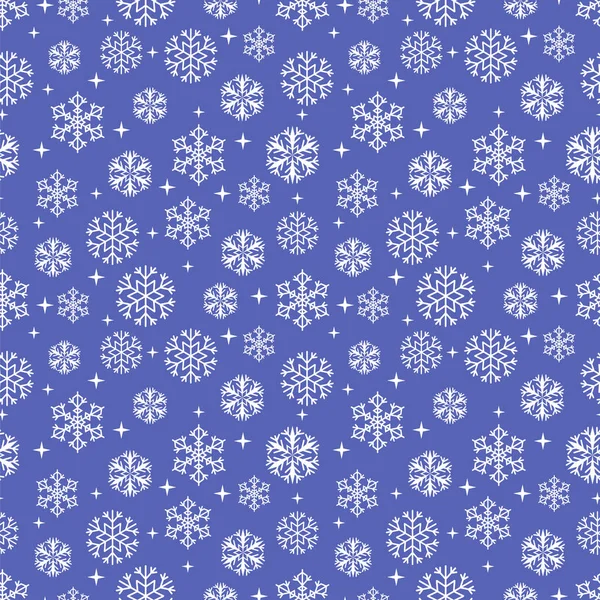 シームレスな雪片のパターン ベクトル図 — ストックベクタ