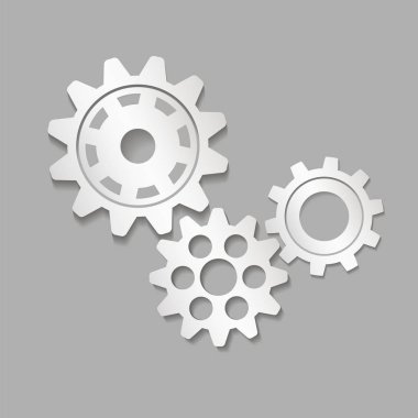 Gears ile gölge kümesi. Vektör çizim.
