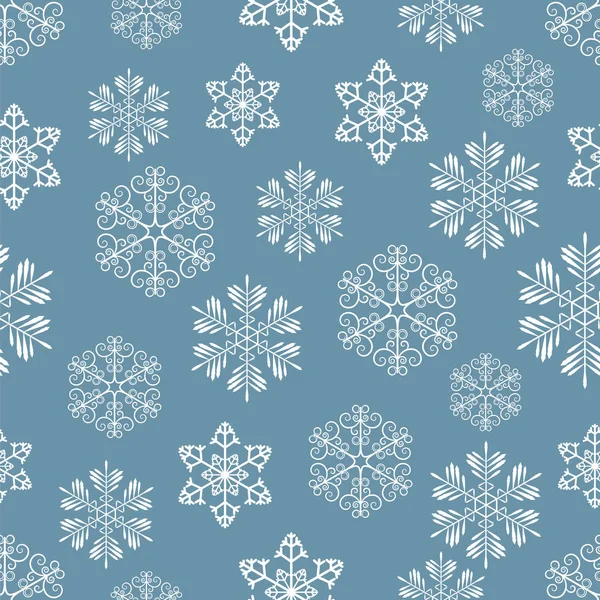 シームレスな雪片のパターン ベクトル図 — ストックベクタ