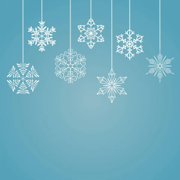 Schneeflocken Auf Blauem Hintergrund Vektorillustration — Stockvektor