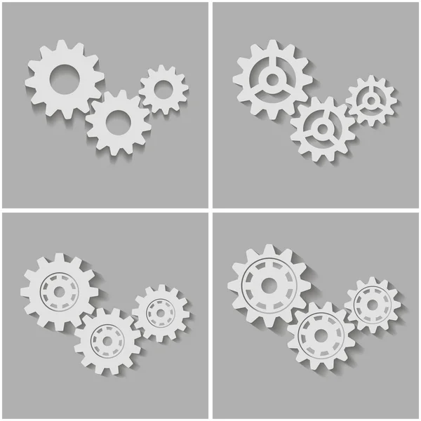 Set Gears Vector Illustration — Stock Vector