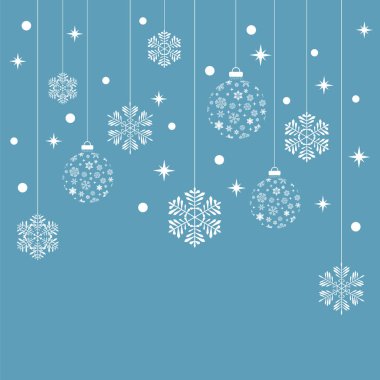 Kar taneleri ve topları. Vektör çizim.