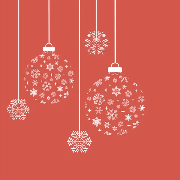 Yeni yıl kar taneleri ve topları. Vektör çizim.