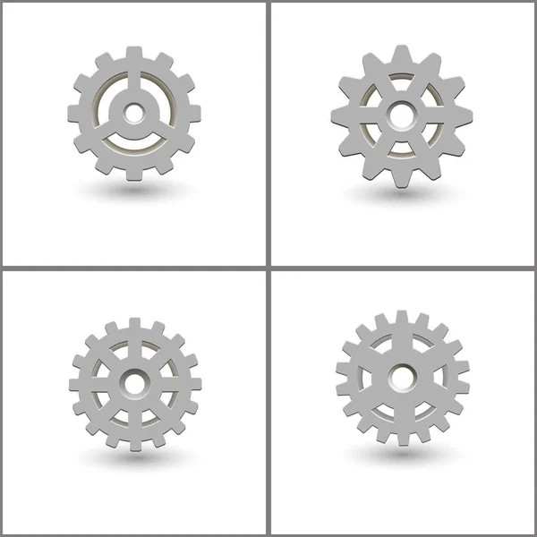 Set Gears Vector Illustration — Stock Vector