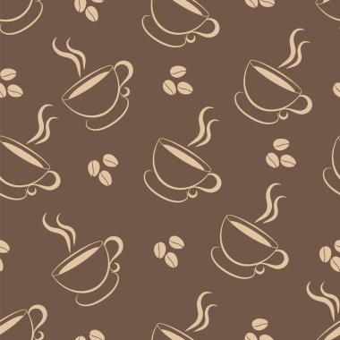 Dikişsiz desen kahve. Vektör çizim