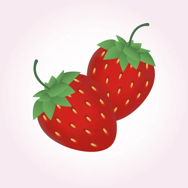 Strawberries White Background Vector Illustration — Stock Vector