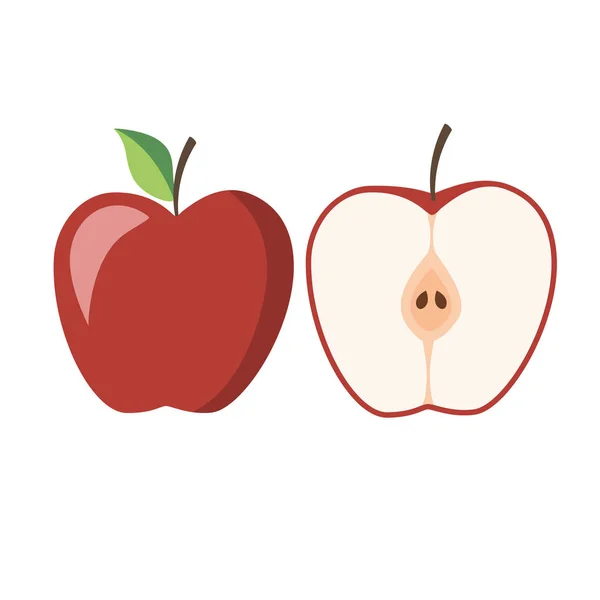 Яблоки Белом Фоне Векторная Иллюстрация — стоковый вектор