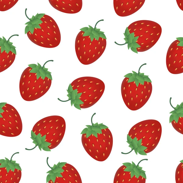 Sömlös Strawberry Mönster Vektor Illustration Royaltyfria illustrationer