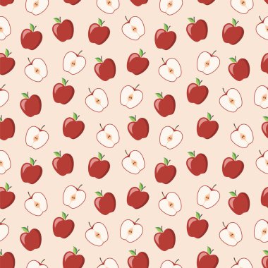 Dikişsiz desen elma. Vektör çizim