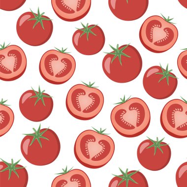 Dikişsiz desen domates. Vektör çizim