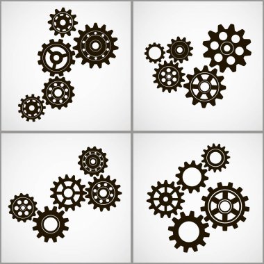 Gears'ı kümesi. vektör çizim.