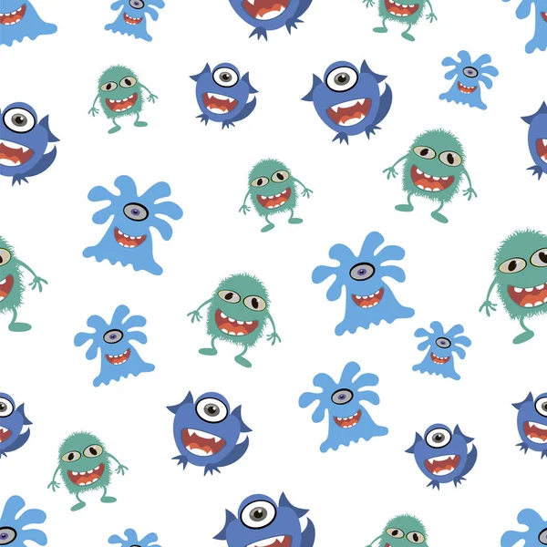 Seamless Pattern Monsters Vector Illustration — Stock Vector