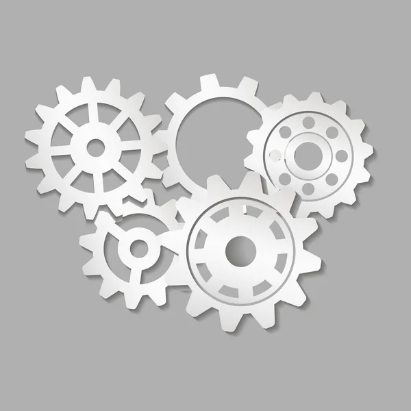 Set Gears Vector Illustration — Stock Vector