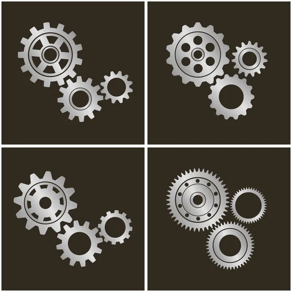 Set Gears Vector Illustration — Stock Vector