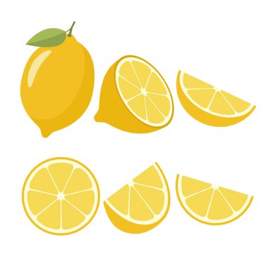 Limon ve dilimleri. Vektör çizim