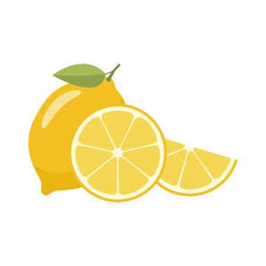Limon ve dilimleri. Vektör çizim