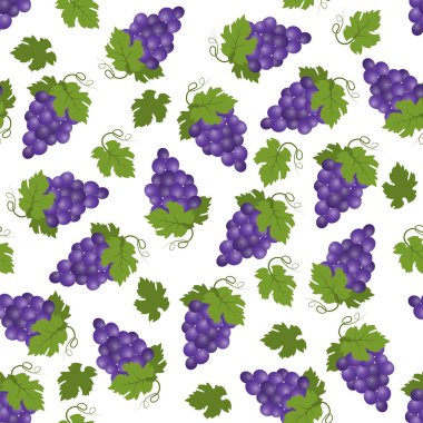 Kusursuz üzüm deseni. Vektör illüstrasyonu