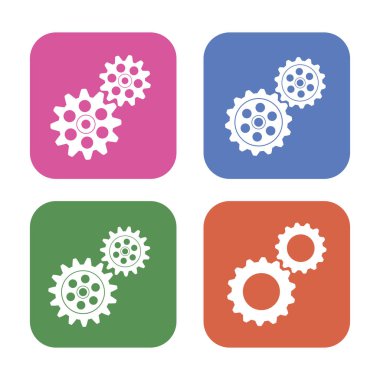Gears'ı kümesi. Simge. Düz vektör çizim