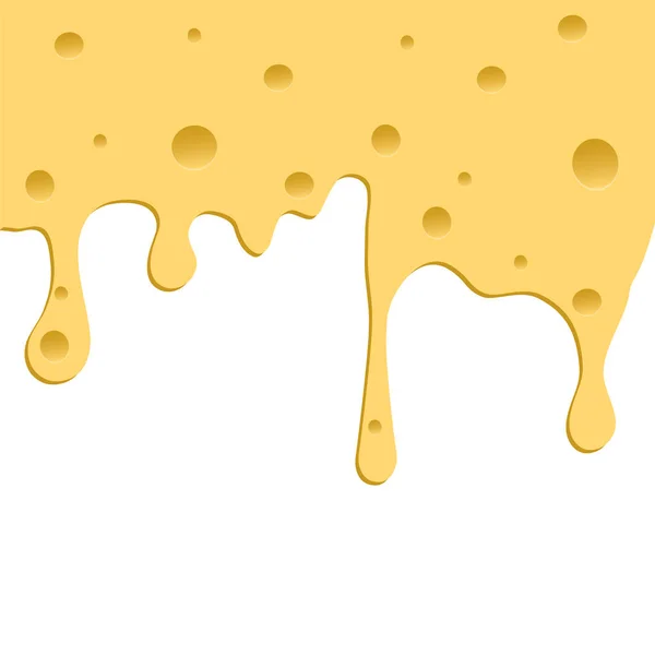 Queso Goteando Sobre Fondo Blanco Ilustración Vectorial — Vector de stock