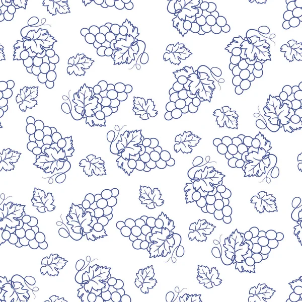 Seamless Contour Pattern Grapes Vector Illustration — Stock Vector