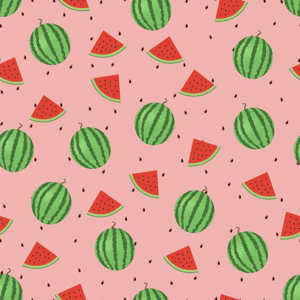 Patrón Sin Costuras Sandías Este Diseño Frutas Para Sus Proyectos — Vector de stock