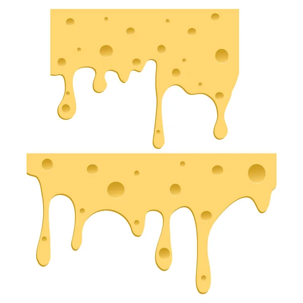Zwei Tropfende Käse Vektorillustration — Stockvektor