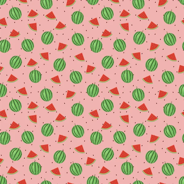 Seamless Pattern Watermelons Fruit Design Your Business Projects Ideal Fabrics — Stock Vector