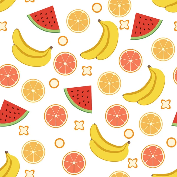 Modèle Fruits Sans Couture Illustration Vectorielle — Image vectorielle