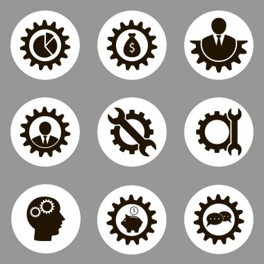 Düz iş simgelerinin vektör koleksiyonu