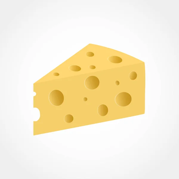 Vector Slice Cheese White Background — Stock Vector