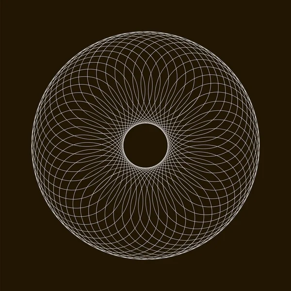 Spirograph Abstract Element Black Background — Stock Vector