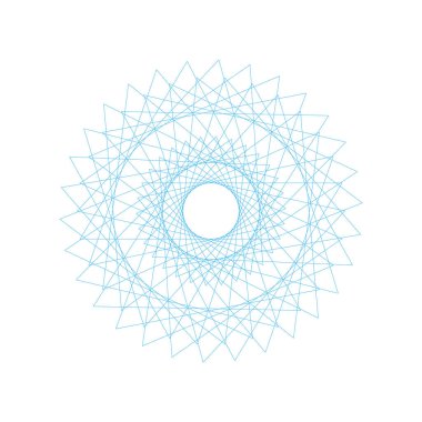 Beyaz arkaplandaki Spirograph soyut ögesi.