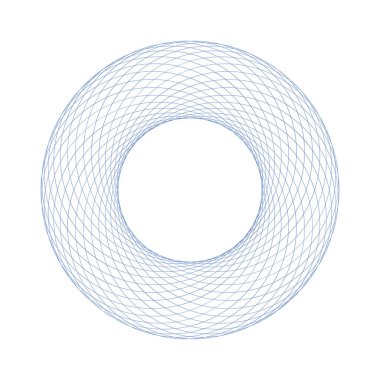 Beyaz arkaplandaki Spirograph soyut ögesi.