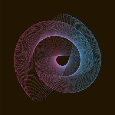 Spirograph abstract element on a black background. clipart