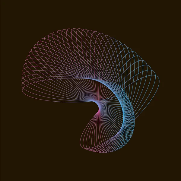 Spirograph Abstrakt Element Svart Bakgrund — Stock vektor