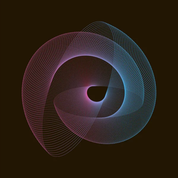 Spirograph Abstrakt Element Svart Bakgrund — Stock vektor