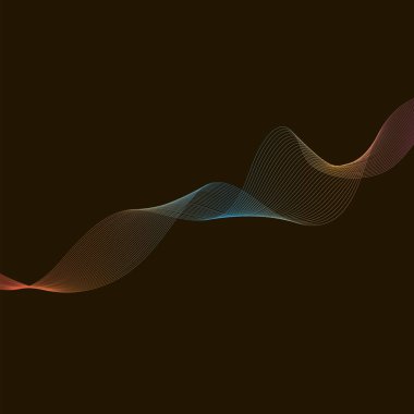 Siyah arkaplanda soyut dalga çizgileri