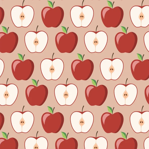 Απρόσκοπτη Μορφή Ώριμο Κόκκινο Μήλο — Διανυσματικό Αρχείο
