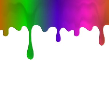 Beyaz arka planda çok renkli boya yayılıyor. Vektör illüstrasyonu