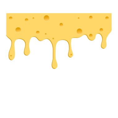 Beyaz arka planda peynir damlaları. Vektör illüstrasyonu