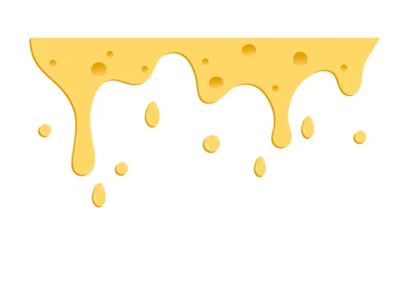 Drips Cheese White Background Vector Illustration — Stock Vector