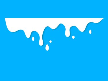 Damlayan süt aşağı akar. Damlayan sıvı. Sıvı sıvısı. Boya dökülüyor. Düşen boya. Sıvı yağ lekesi. Soyut, sıvı mürekkep damlaları. Vektör illüstrasyonu.