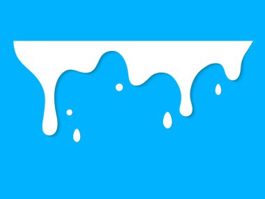 Damlayan süt aşağı akar. Damlayan sıvı. Sıvı sıvısı. Boya dökülüyor. Düşen boya. Sıvı yağ lekesi. Soyut, sıvı mürekkep damlaları. Vektör illüstrasyonu.