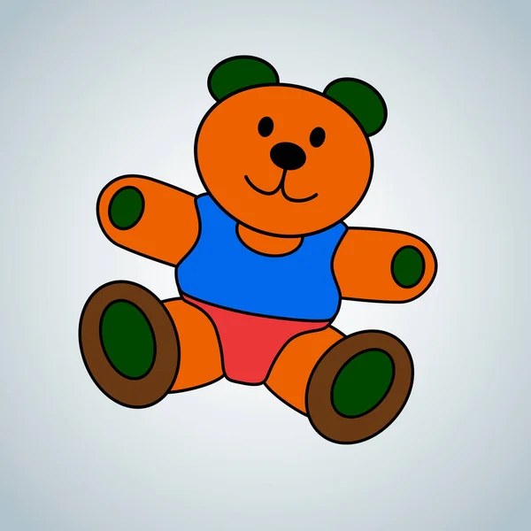 Little Teddy Bear Vector Illustration — Stock Vector