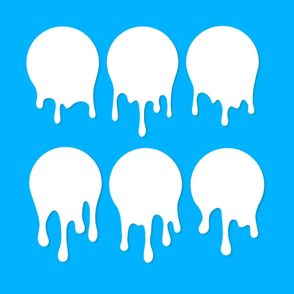 Dripping Milk Flows Dripping Liquid Fluid Fluid Spilling Paint Falling — Stock Vector