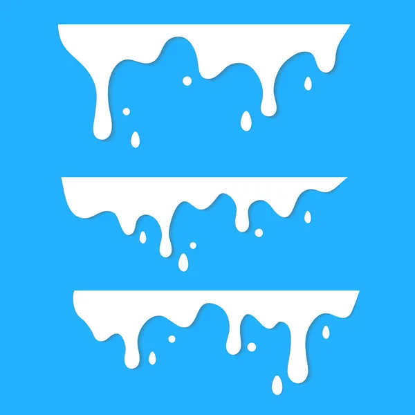 Dripping Milk Flows Dripping Liquid Fluid Fluid Spilling Paint Falling — Stock Vector