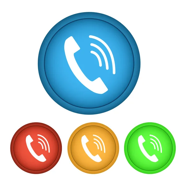 Tuşa basılı telefon simgesi. Vektör illüstrasyonu