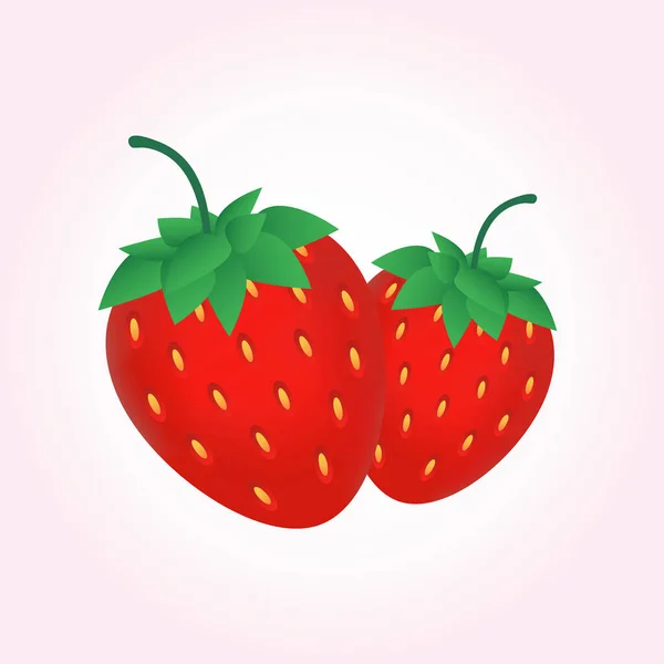 Cartoon Ripe Strawberries Vector Illustration — Stock Vector